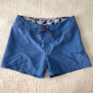 The North Face Lightweight Lace-Up Shorts Blue  Velcro Pocket Size 6